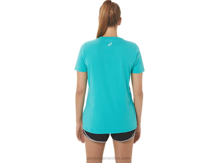 rayas de mujer con cuello en v Asics 4L682970 cristal marino