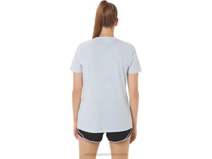rayas de mujer con cuello en v Asics 4L682971 cielo suave