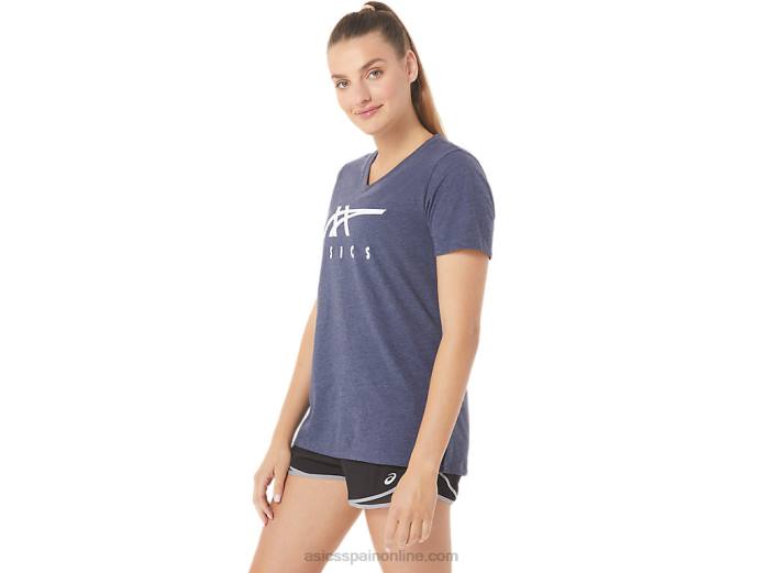 rayas de mujer con cuello en v Asics 4L682972 brezo chaquetón