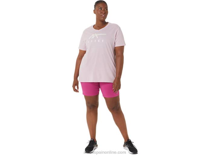 rayas de mujer con cuello en v Asics 4L683200 apenas rosa
