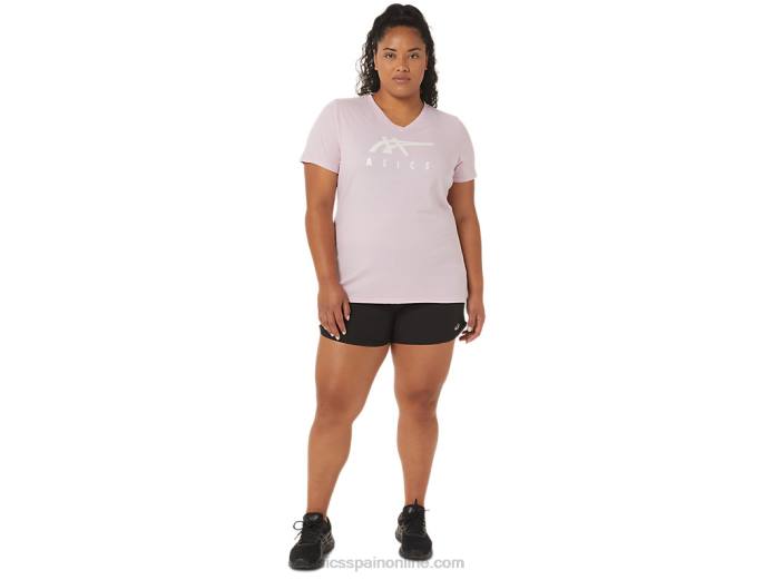 rayas de mujer con cuello en v Asics 4L683200 apenas rosa