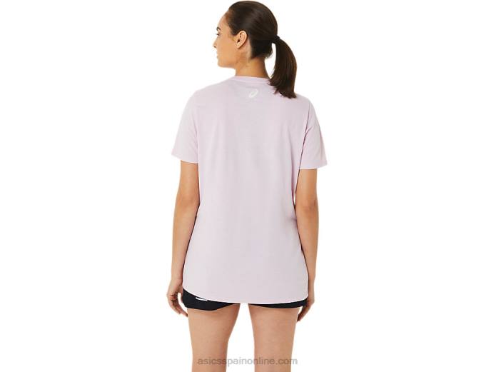 rayas de mujer con cuello en v Asics 4L683200 apenas rosa