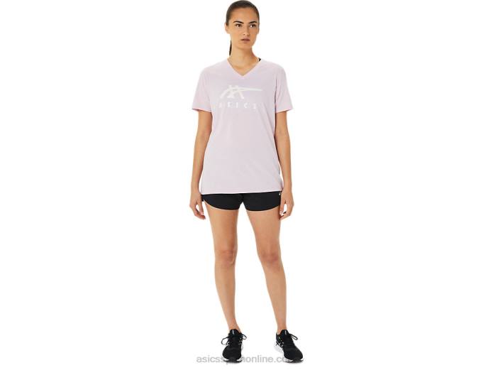 rayas de mujer con cuello en v Asics 4L683200 apenas rosa