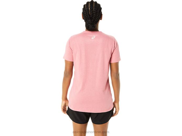 rayas de mujer con cuello en v Asics 4L683709 brezo rosa ahumado