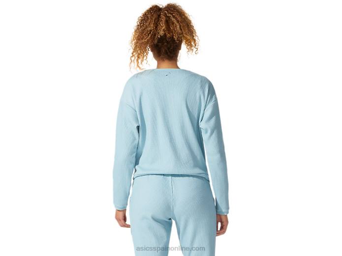 sudadera de mujer suave y elástica Asics 4L684053 humo azul