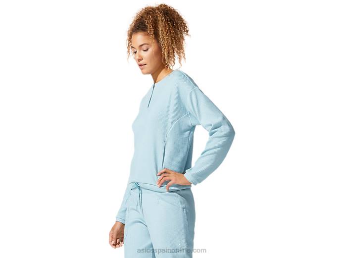 sudadera de mujer suave y elástica Asics 4L684053 humo azul