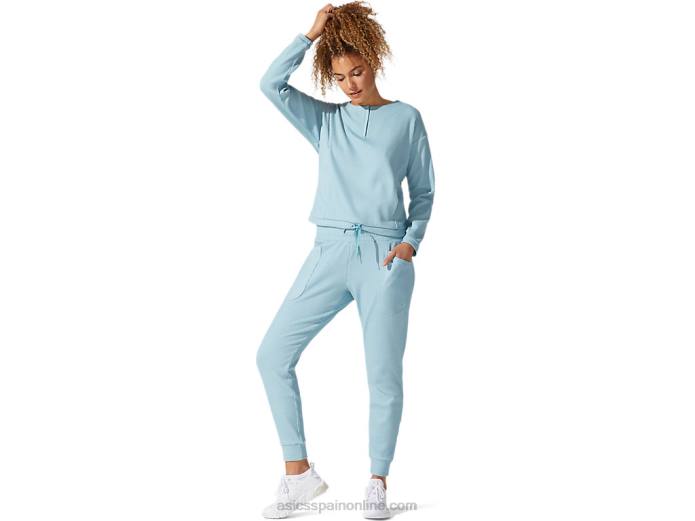 sudadera de mujer suave y elástica Asics 4L684053 humo azul
