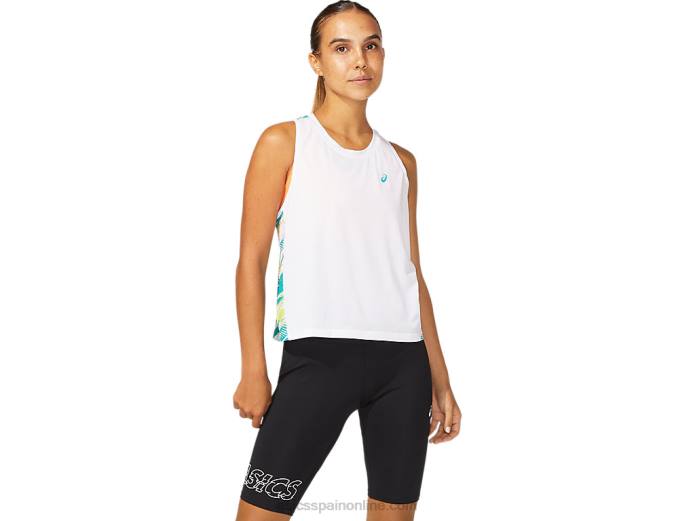 tanque de inyección de color para mujer Asics 4L683967 joya blanca brillante/báltica