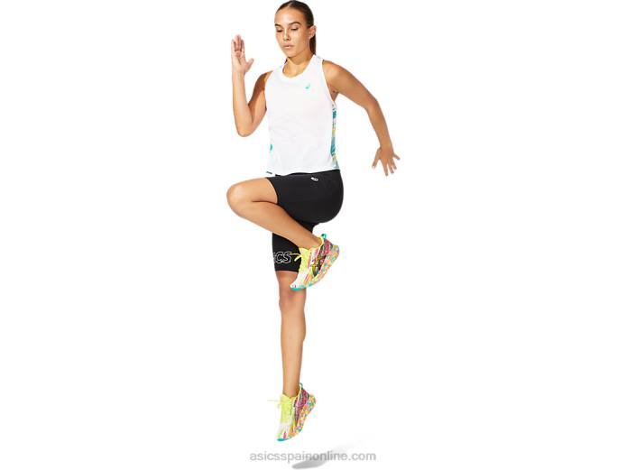 tanque de inyección de color para mujer Asics 4L683967 joya blanca brillante/báltica