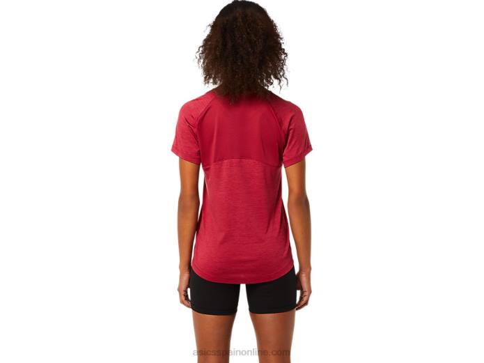 top c110 de manga corta pr lyte para mujer Asics 4L683778 borgoña