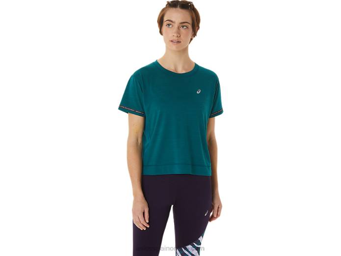 top corto de carrera para mujer Asics 4L683091 pino terciopelo