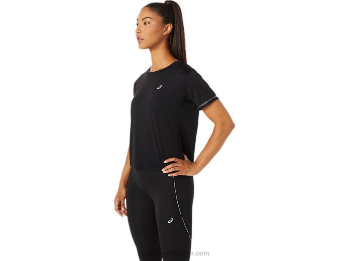 top corto de carrera para mujer Asics 4L683330 rendimiento negro