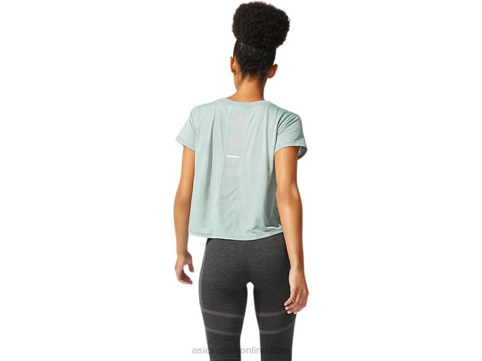 top corto de manga corta de sakura para mujer Asics 4L683977 pizarra gris