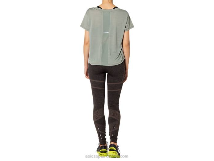 top corto de manga corta de sakura para mujer Asics 4L683977 pizarra gris