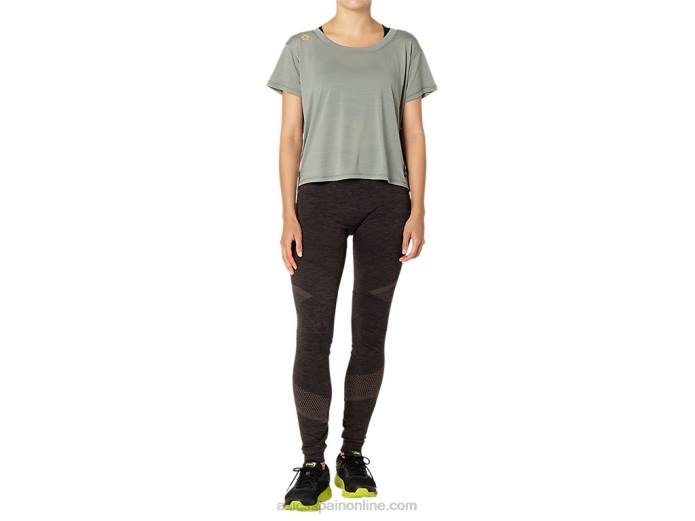 top corto de manga corta de sakura para mujer Asics 4L683977 pizarra gris