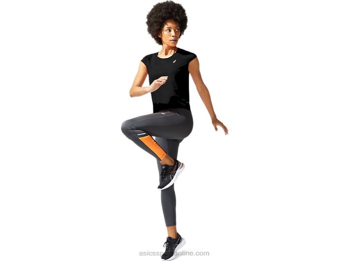 top corto ventilado sf para mujer Asics 4L683936 rendimiento negro
