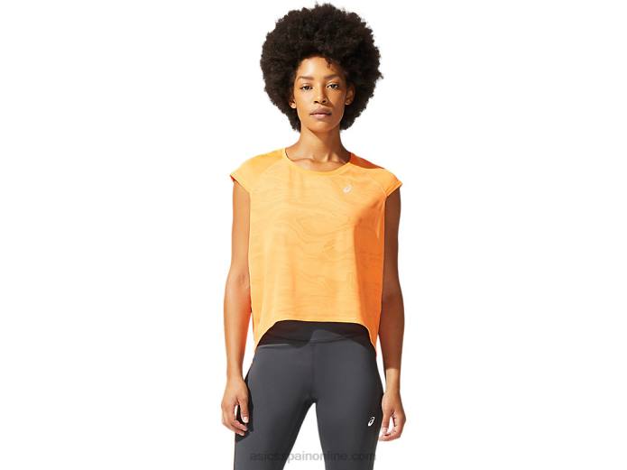 top corto ventilado sf para mujer Asics 4L683937 durazno sol