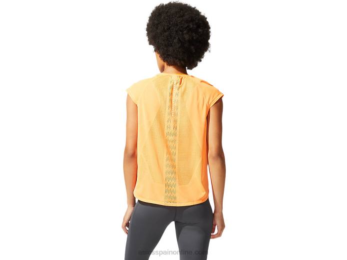 top corto ventilado sf para mujer Asics 4L683937 durazno sol