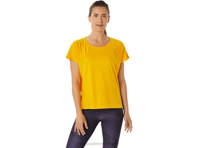 top de manga corta con abertura lateral para mujer Asics 4L682940 girasol