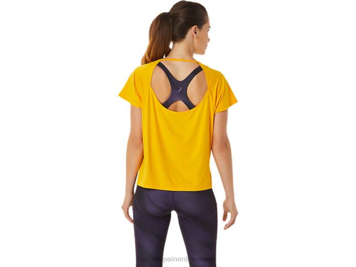 top de manga corta con abertura lateral para mujer Asics 4L682940 girasol
