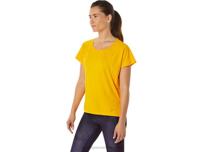 top de manga corta con abertura lateral para mujer Asics 4L682940 girasol