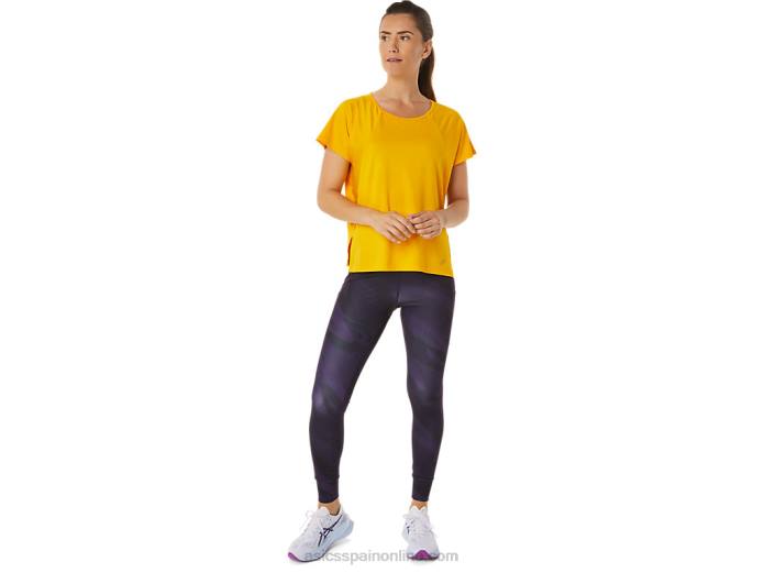 top de manga corta con abertura lateral para mujer Asics 4L682940 girasol
