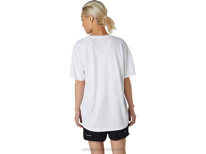 top de manga corta con logo estampado Asics 4L681758 blanco brillante