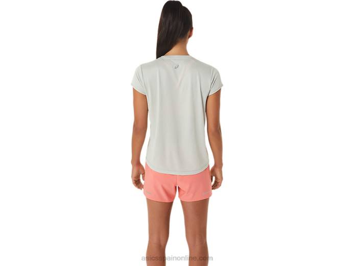 top de manga corta con logo fujitrail para mujer Asics 4L682510 salvia ligera