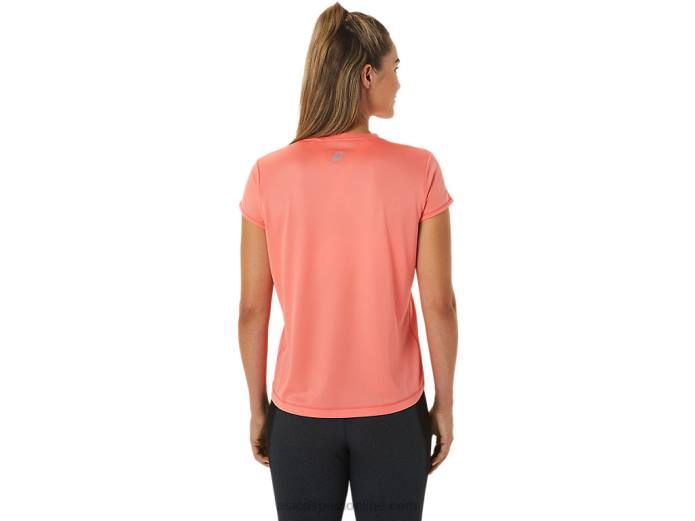 top de manga corta con logo fujitrail para mujer Asics 4L682563 papaya