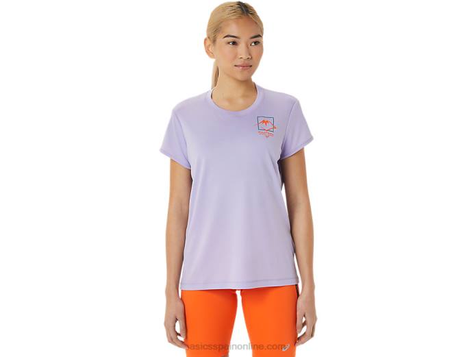 top de manga corta con logo fujitrail para mujer Asics 4L683074 vapor