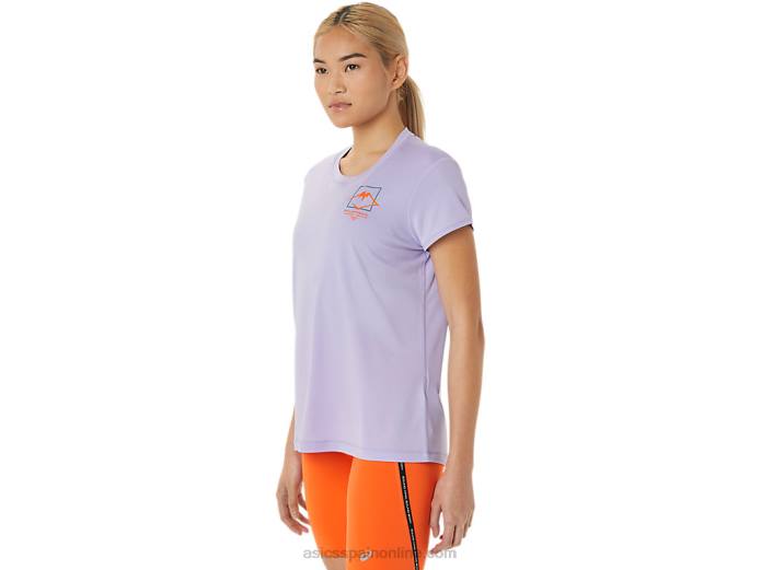 top de manga corta con logo fujitrail para mujer Asics 4L683074 vapor