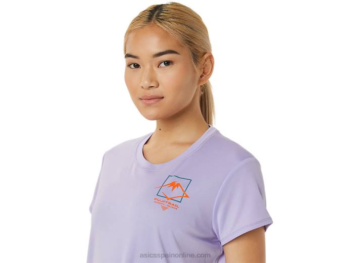 top de manga corta con logo fujitrail para mujer Asics 4L683074 vapor