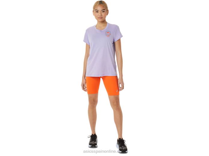 top de manga corta con logo fujitrail para mujer Asics 4L683074 vapor