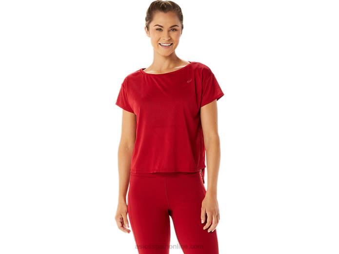 top de manga corta jacquard movekoyo para mujer Asics 4L682800 arándano