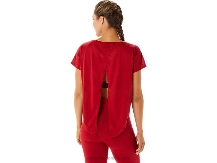 top de manga corta jacquard movekoyo para mujer Asics 4L682800 arándano