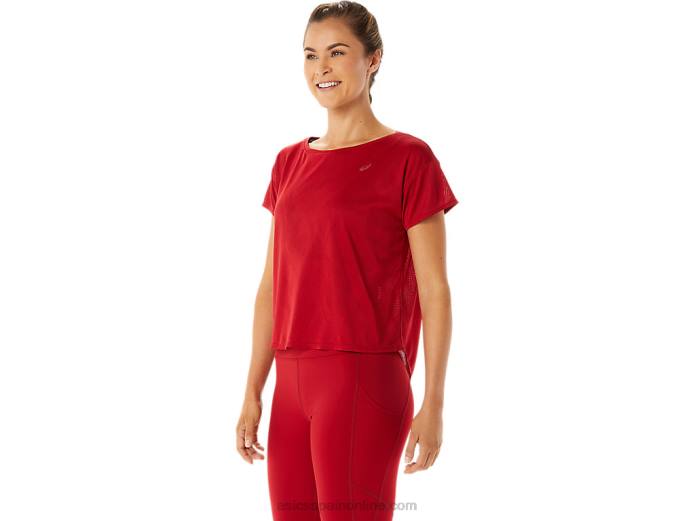 top de manga corta jacquard movekoyo para mujer Asics 4L682800 arándano