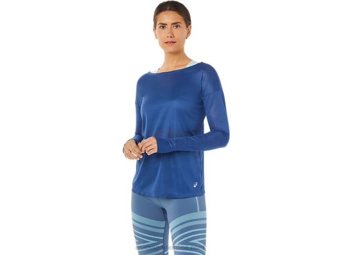 top de manga larga con espalda abierta para mujer Asics 4L683361 gran tiburon