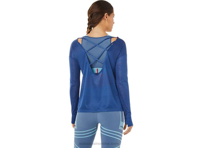 top de manga larga con espalda abierta para mujer Asics 4L683361 gran tiburon