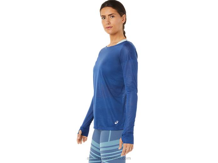 top de manga larga con espalda abierta para mujer Asics 4L683361 gran tiburon