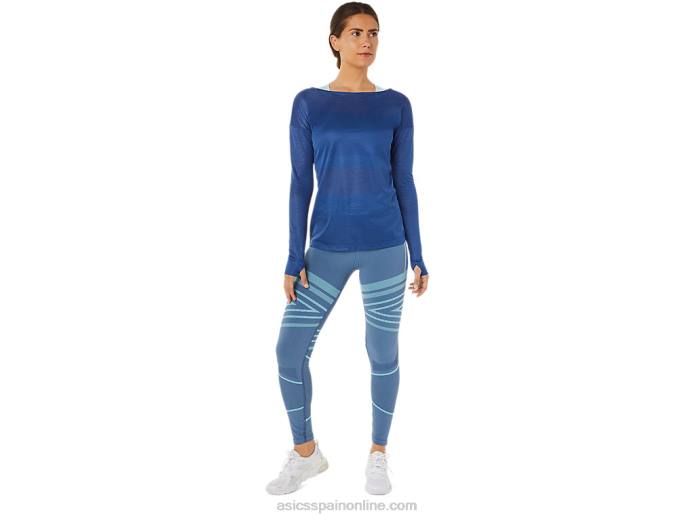 top de manga larga con espalda abierta para mujer Asics 4L683361 gran tiburon