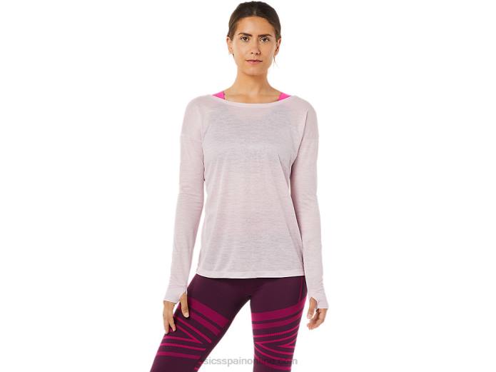 top de manga larga con espalda abierta para mujer Asics 4L683382 apenas rosa