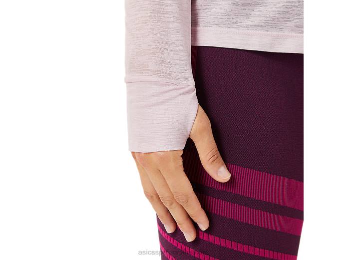 top de manga larga con espalda abierta para mujer Asics 4L683382 apenas rosa
