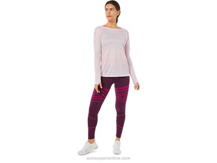 top de manga larga con espalda abierta para mujer Asics 4L683382 apenas rosa