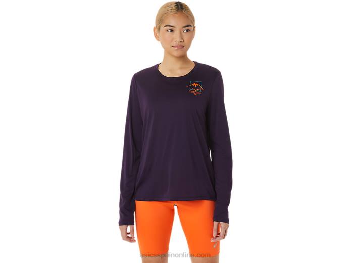 top de manga larga con logo fujitrail para mujer Asics 4L683033 sombra de noche
