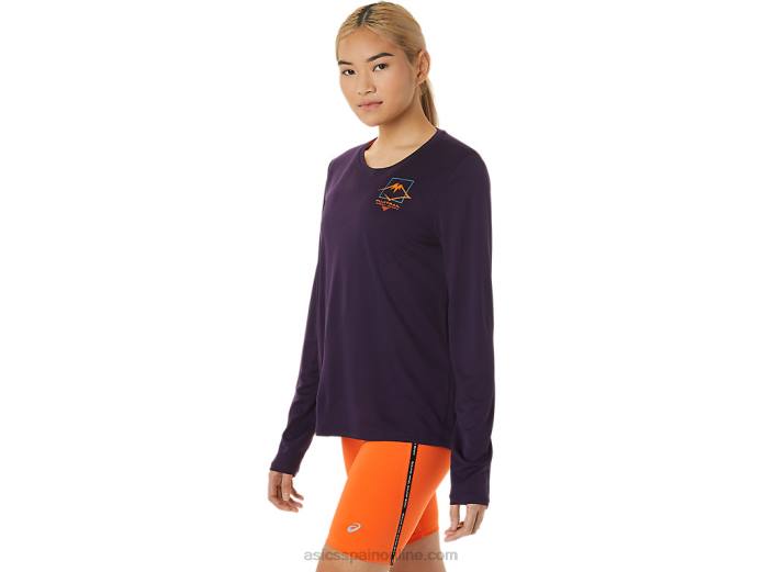 top de manga larga con logo fujitrail para mujer Asics 4L683033 sombra de noche
