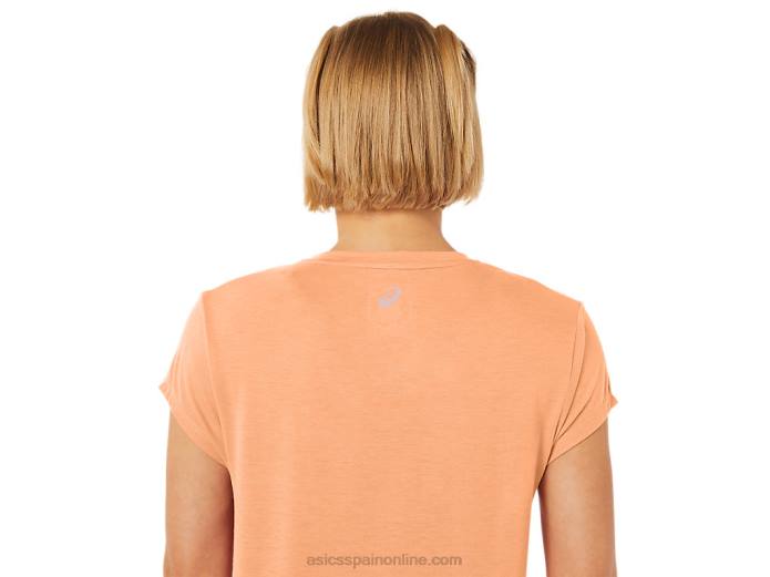 top de mujer con cuello en v jaspeado Asics 4L682260 brezo de dunas de verano