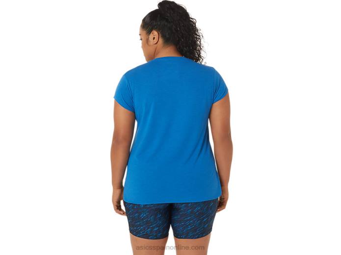 top de mujer con cuello en v jaspeado Asics 4L683410 lago drive brezo