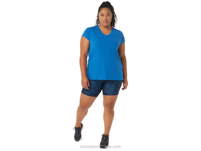 top de mujer con cuello en v jaspeado Asics 4L683410 lago drive brezo