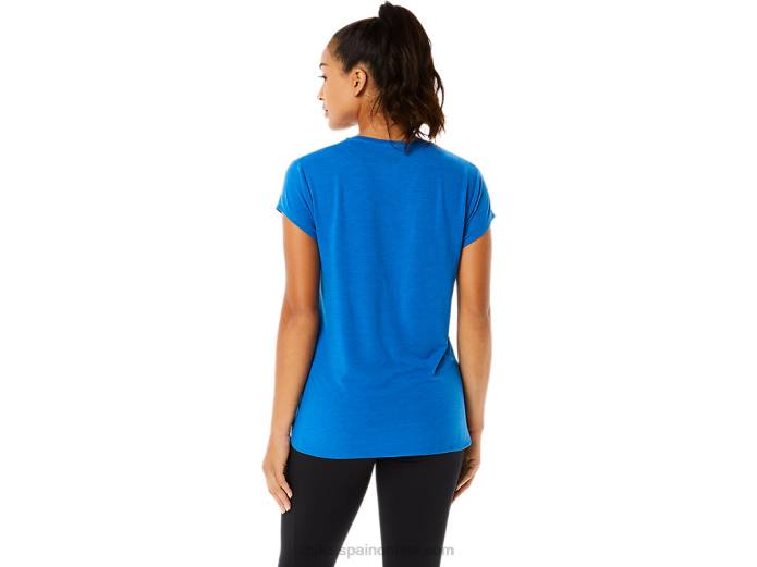 top de mujer con cuello en v jaspeado Asics 4L683410 lago drive brezo