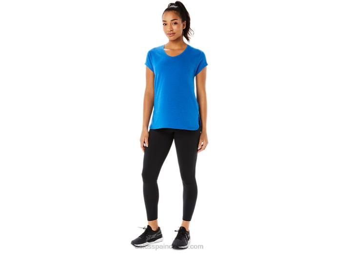 top de mujer con cuello en v jaspeado Asics 4L683410 lago drive brezo